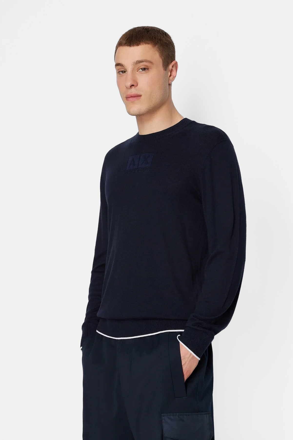 Темно-синій светр Armani Exchange